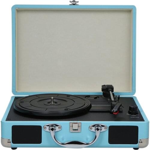 Portable Turntable Player with Speakers Vintage Phonograph Record Player Stereo Sound Turntables for 180/200/300mm Records