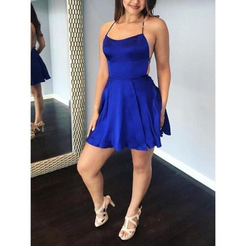 Stunning Homecoming Dresses Spaghetti Straps Sleeveless Prom Gowns A-Line Backless Minil Party Dresses Graduation Gowns