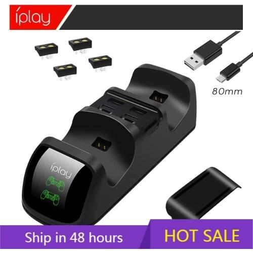 PS4 Controller Charging Station Dual Fast Controller Charger for Sony PS4/PS4 Slim/PS4 Pro with LED Indicator for Joysticks