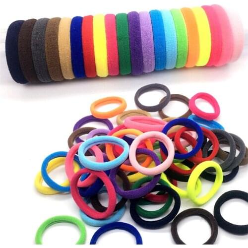 100pcs/lot 4cm Small Size Baby Girl Hairbands Elastic Stretchy Kid Girl Rubber Bands Ties Ring Gum Tail Holder