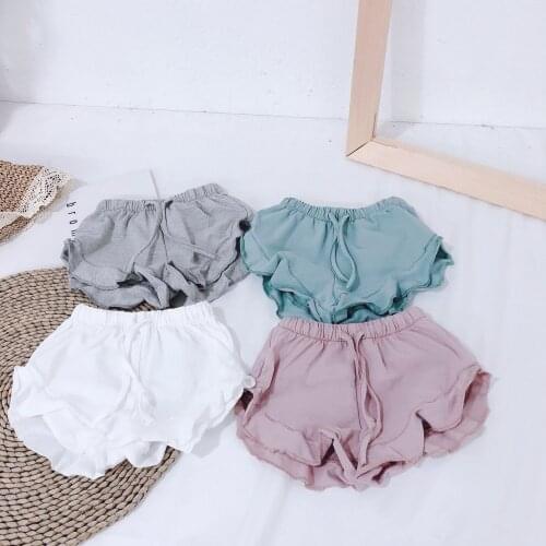 Baby Girl Shorts 2020 Summer New Toddler Cute Lovely Short Pants Kids Korean Casual Lotus Leaf Shorts Baby Clothes 2-7 Years