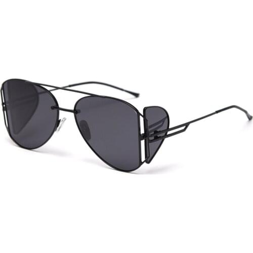 Veshion Irregular Shield Sunglasses Men Polarized Female Sun Glasses Metal Black Blue High Quality Birthday Gifts Male