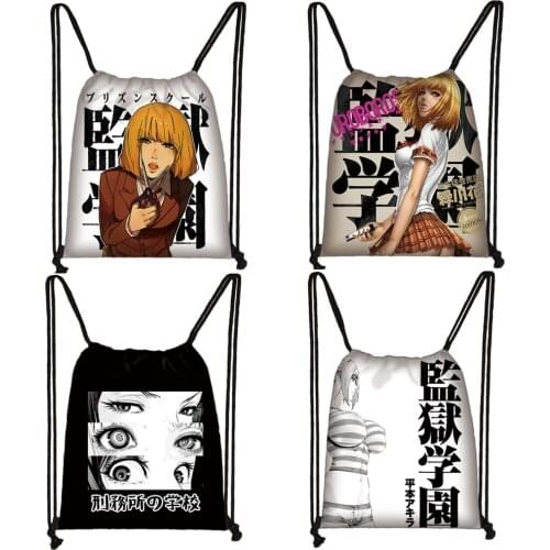 Japanese anime Prison School drawstring bag eye Glitch man storage bag loli Comic Anime Manga teenager backpack bookbag gift