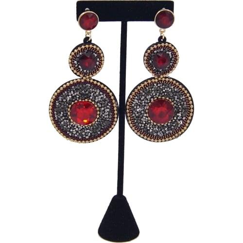 Yulaili New Fashion Crystal Earring Rhinestone Round Shape Earrings for Women Jewelry Accessories Bijoux Free Shipping