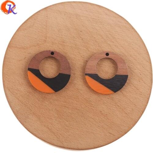 Cordial Design 30Pcs 28*28MM Jewelry Accessories/Earring Findings/Natural Wood & Resin/Round Shape/Hand Made/DIY Earrings Making