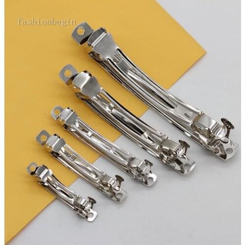 50/60/80/100mm Iron silver Hair Barrettes Blanks French Hair Clips Findings Slides hairpins for Bows DIY crafts jewlery making