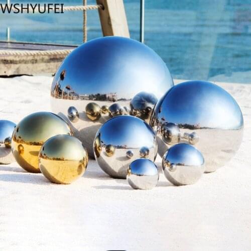 1 Pcs Silver 304 Stainless Steel Mirror Ball Hollow Ball Party Garden Decoration Supplies Ornament Christmas balls 25mm~76mm