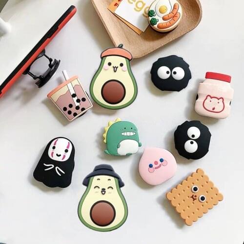 Universal 1PC cute mobile phone holder animal fold phone extension finger holder cartoon convenient mobile phone holder