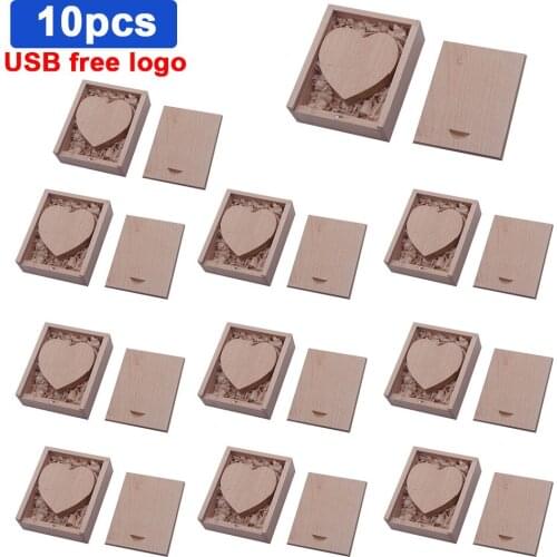 10pcs/lot Photography wooden usb + box usb flash drive memory stick pendrive 4GB 8GB 16GB 32GB wedding gifts free custom logo
