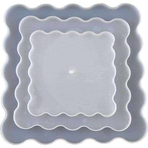 3 Tier Square Cake Fruit Food Plate Stand Resin Casting Mold Irregular Fruit Disc Big Plate Resin Mold Fruit Tray Moulds