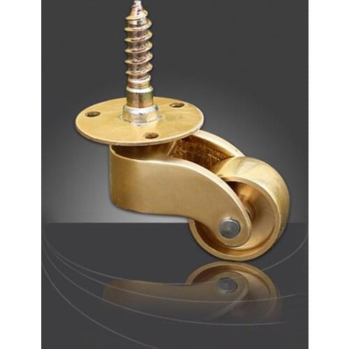 4/8 pcs Brass Universal Wheel Metal Casters Silent Reinforce Furniture Caster Heavy Duty Furniture Casters 1.81" x 2.40" (W x H)