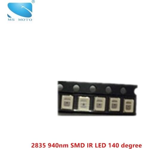 5PCS/lot 0.2W SMD 940nm invisible Infrared LED IRLED 14mil chips 2835 Surface Mounted Devices 140 degree For Security camera