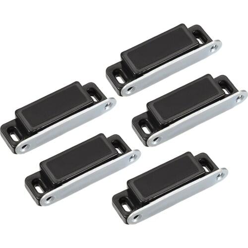 Uxcell ABS Brown White Black Door Cupboard Latch Magnet Door Catch Closures Door Cabinet Magnetic Catch 73 x 22 x 16mm 5pcs