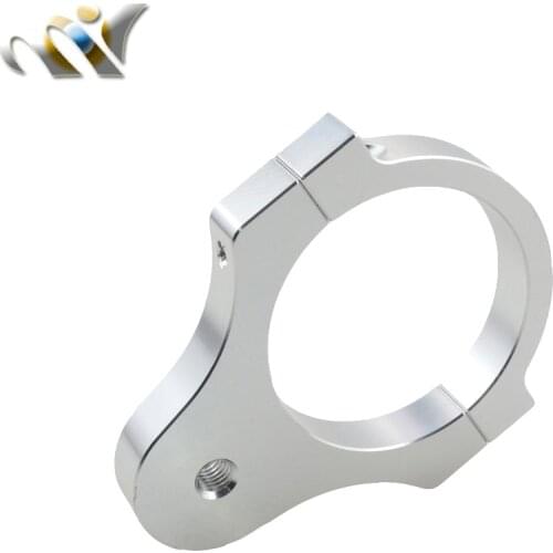 MOFO CAIZHUANGSHI Aluminum Steering Damper Fork Frame Mounting Clamp Bracket Foot Fixer for Motorcycle Bike Modification Silver