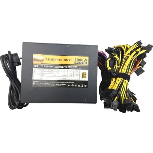T.F.SKYWINDINTL 1800W Mining Power Supply For Ethereum Coin 1800W Power Switch PC Mining Machine 1800W ITX ATX PSU Bitcoin Miner