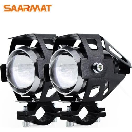 2 Pcs U5 125W Motorcycle headlights auxiliary lamp motorbike spotlights accessories motor DRL Fog spot headlight lamp 12V 6000K