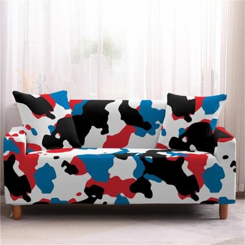 Camouflage Sofa Cover Elastic Abstract Geometric 1/2/3/4 Seater Couch Corner Sofa Slipcover For Living Room Furniture Protector