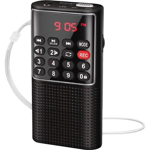 Pocket FM Walkman Radio Portable Battery Radio With Recorder, Lock Key, SD Card Player, Rechargeable Sound Recorder
