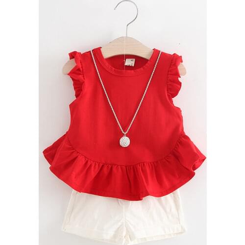 Girls summer clothes sets infant fashuon tops+shorts 2pcs tracksuits for baby girl newborn party outfit toddler jogging clothing