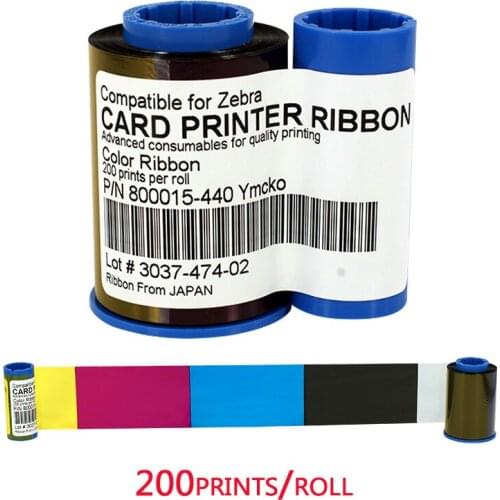 Printer Ribbon 800015-440CN YMCKO Ribbon 200prints/roll for Zebra P330I P430I Card Printer