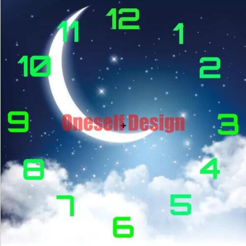 Hot sale 5d diamond painting clock moon 5d diamond embroidery clock rhinestone pictures decoration home diamond mosaic diy frame