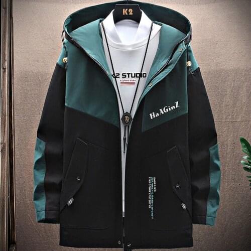 2021New Jacket Men Zipper Brand Casual Hooded Windbreaker Fashion Mens Outwear Slim Fit Spring and Autumn High Quality 3XL