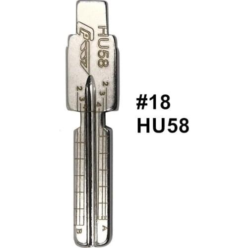 5pcs 2 IN 1 Lishi HU58 #18 Engraved Line Key Blade Scale Shearing Teeth Cutting Key Blank for Old BMW