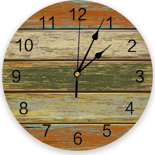 Vintage Old Wooden Board Texture 3D Wall Clock Modern Design Living Room Decoration Kitchen Clock Art Wall Watch Home Decor