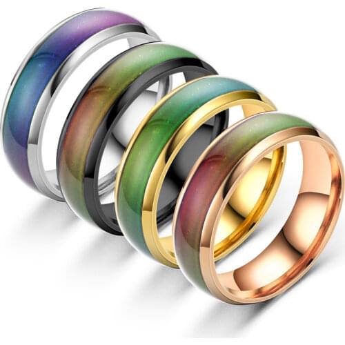 2020 New Disgn Temperature Change Color Mood Ring Hot Sale Jewelry Smart Discolor Rings Best Gift for Friends Free Shipping