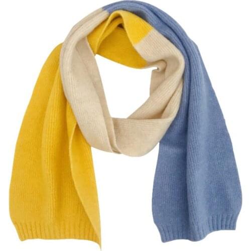 New Winter Women Knitted Scarf Long Skinny Pastal Patchwork Warm Shawl Wraps Femme Pashmina Encharpe Szalik Bufandas Muffler