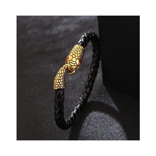 Punk Snake Bracelet Bangles Men For Women Hyperbole Vintage Bangles Charm Ethnic Leather Braid Bracelets Jewelry Party Gift