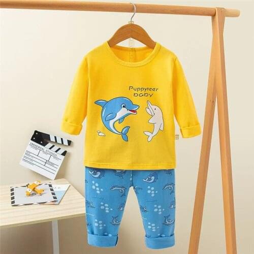 Girl Unicorn Pijama Cotton Suit For Little Baby Boy Cartoon Animal Sleepwear Female Child Fall Clothes Kids Dinosaur Pajamas Set