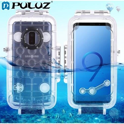 PULUZ 40m Waterproof Diving Housing For Galaxy S9+/ S9 Huawei Android 8.0.0 P20 Photo Video Taking Underwater Cover Case