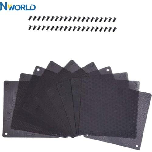 140mm 14cm PVC Dust Filter Computer Fan Cooler Black Dustproof Case Cover Computer Mesh Chassis Dust Cover with 40 Pcs Screw