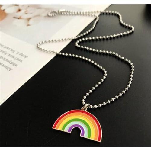 Rainbow Necklace The Rainbow After Wind And Rain Means Beauty And Luck Ladies Jewelry Long Pendent Necklace Is Simple Versatile