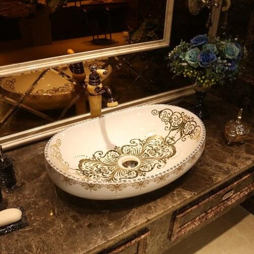 Oval porcelain bathroom vanity bathroom sink bowl countertop Rectangular Ceramic wash basin bathroom sink