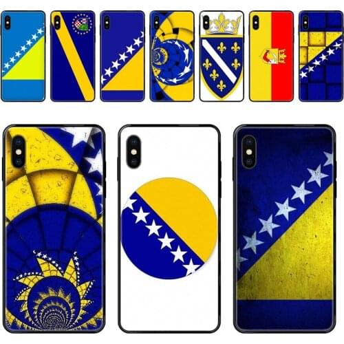 For Children Art Diy Luxury Black Soft Phone Case Great Flag Of Bosnia And Herzegovina For Redmi Note 4 5 5A 6 7 8 8T 9 9S Pro