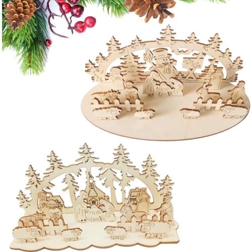 Christmas Table Sign Wood Christmas Table Top Sign Decor Table Snowman Santa Reindeer Merry Christmas Happy Holidays