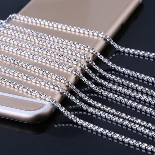 Silver High Quality Sewing on Rhinestone 2.5mm 4.3m/roll Crystal Glass Strass Crystals Stones For Clothes Crafts Decorations