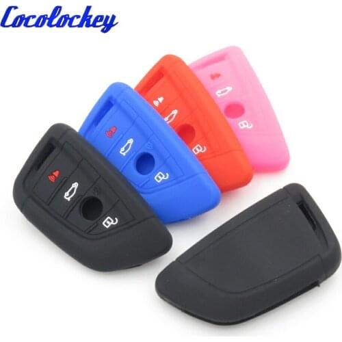 Cocolockey Silicone Key Cover Case Fob 3 Buttons Fit For BMW 3 5 7 Series X1 X3 X4 X5 X6 Smart Key Card Car Styling Skin Jacket