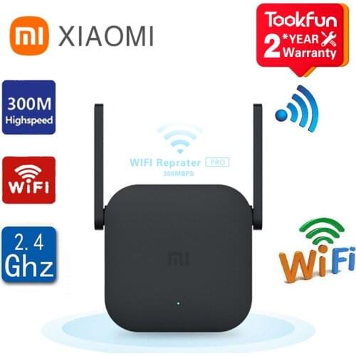 Global Version Xiaomi WiFi Router Amplifier Pro 300M Network Expander Repeater Signal Overlay Wireless Range 2 External Antennas
