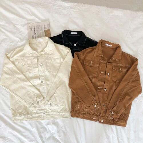 Jeans Jacket and Coats for Women 2019 Autumn Candy Color Casual Short Denim Jacket Chaqueta Mujer Casaco