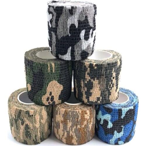 New 1 Roll 4.5m*5cm Waterproof Outdoor Camo Hiking Camping Hunting Camouflage Stealth Tape Wraps