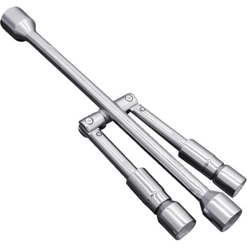 17/19/21/23mm 4 Way Car Repair Wheel Lug Nut Socket Cross Wrench Spanner Hand Tool Folding Wrench Remover Mounting Spanner