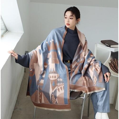 2021 luxury brand cashmere women scarf winter warm shawls and wraps bandana pashmina soft long female foulard thick blanket