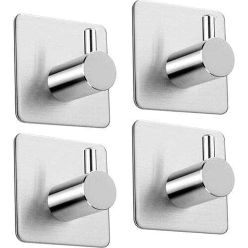 4Pcs/Set Self Adhesive Hooks Bathroom Storage Hooks Hat Holder Organizer Hooks For Home Room Kitchen Accessory Drop Shipping