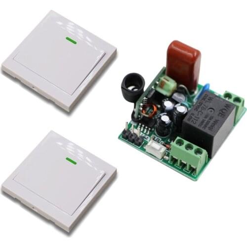 AC220V Wide Working Voltage Wireless Remote Switch +White Color Wall Remote Control Panel Transmitter Mini Size 315/433mhz
