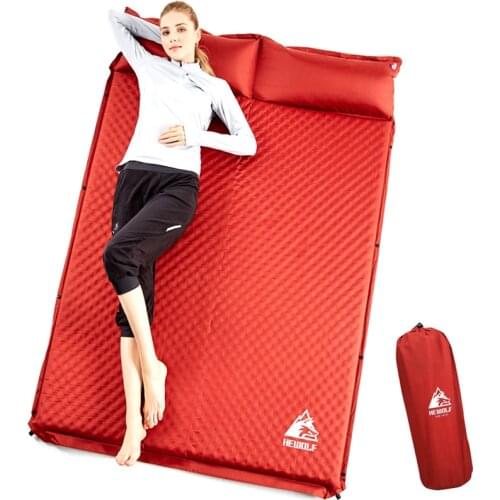 Outdoor Thick 5cm Automatic Inflatable Cushion Large Pad Tent Camping Mat Double Inflatable Bed Mattress Hiking Travel 188*130CM