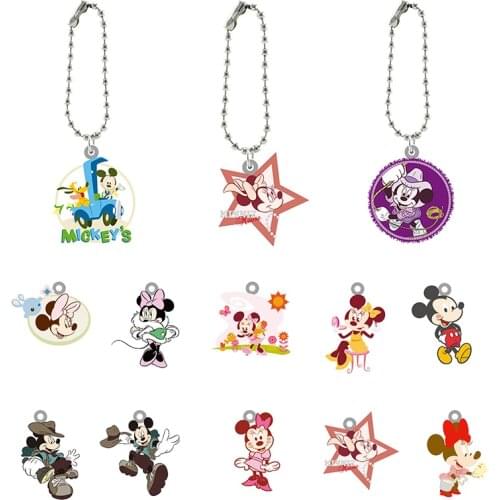 Disney Mickey Mouse And Friend Donald Duck Keychains Cute Cartoon Acrylic Resin Pendant Key Ring Girls Hot Sale Jewelrys XDS727