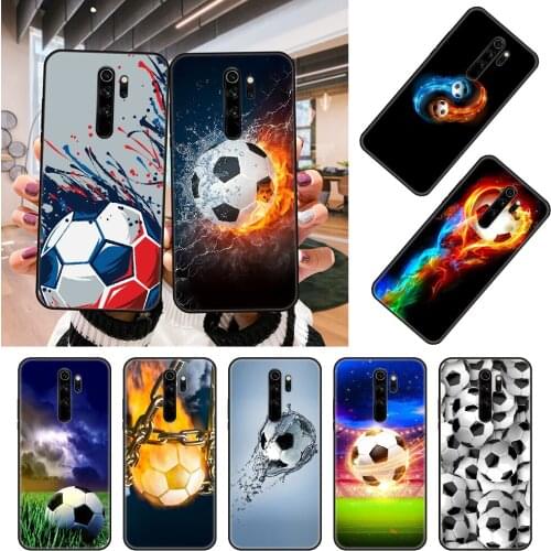 Phone Case For Xiaomi Redmi Note 8 8T 7 7A 9 9A 9S 8A 4 5 6 Pro Black Cover Bumper Fashion Waterproof Silicone Football Soccer